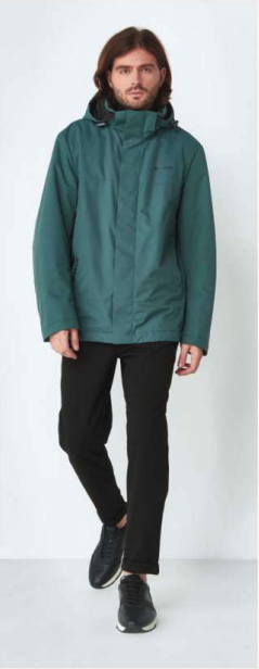 МУЖСКАЯ ОДЕЖДА ВЕТРОВКИ Мужская демисезонная куртка зеленого цвета с двумя боковыми и внутренними карманами М зеленый полиэстер 62SS7770M Green VIVACANA
